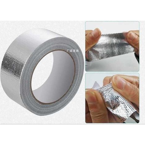 Ruban adhésif en feuille d'aluminium épaissi résistant aux hautes températures, tuyau d'échappement de hotte de cuisinière à eau tuyau en feuille d'étain scellé - 4.8cm 25, 1pc (1/3)