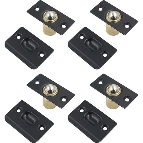 Set di 4 chiusure a sfera di ricambio per ante di armadi, ferramenta per porte in acciaio inox, doppia regolazione, resistenti, a pressione, per ante interne di dispense.