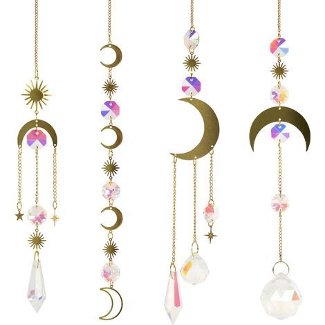 Crystal suncatcher, prismatic window, suncatcher, prismatic sphere, hanging (1/5)