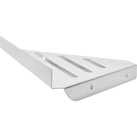 Étagère de rangement triangulaire en acier inoxydable pour coin de douche, organisateur de salle de bain (sans perçage) (1/5)