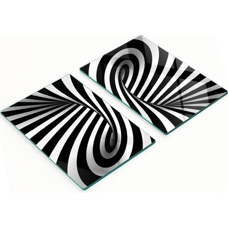 Taglieri decorativi in vetro temperato con motivo astratto a spirale, 2x40x52 cm (1/5)