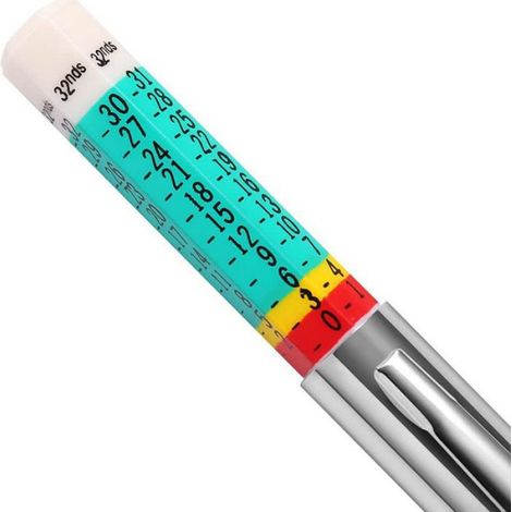 Jauge de profondeur de pneu en plastique graduée de 0 à 25 mm, règle à motifs, stylo pour traceur de pneu (lot de 2) (1/4)