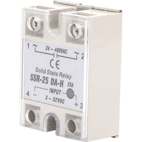 Relais statique sans contact CC/CA SSR avec dissipateur thermique en aluminium SSR-25A DA H (1/5)