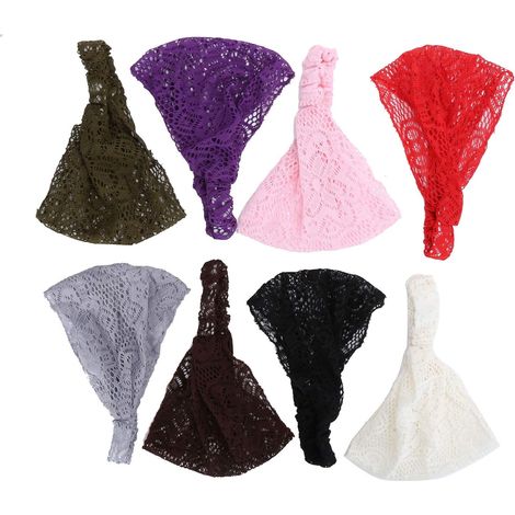 8 Pièces Bandeaux En Dentelle Bandeau Élastique Élégant Bandes De Cheveux Extensibles Cheveux Turban Accessoires De Cheveux De Mode pour Femmes Filles, 8 Couleurs (1/5)