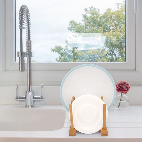 Égouttoir multifonctionnel en bambou avec dessous de plat et tapis isolant, outil de cuisine rond (1/5)