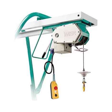 Imer – Élévateur électrique monophasé 1,1kW 230V – Capacité 300Kg – Télécommande 1,5m – Moteur à bain d'huile – Châssis avec roues en aluminium
