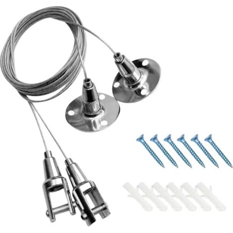 Kit de fil suspension réglable pour tableaux, câble en acier (1/5)