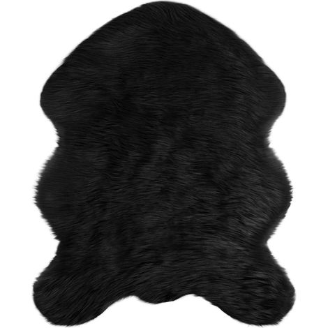 Maison Exclusive - Alfombra de de oveja sintética TAFALLA Negro 5