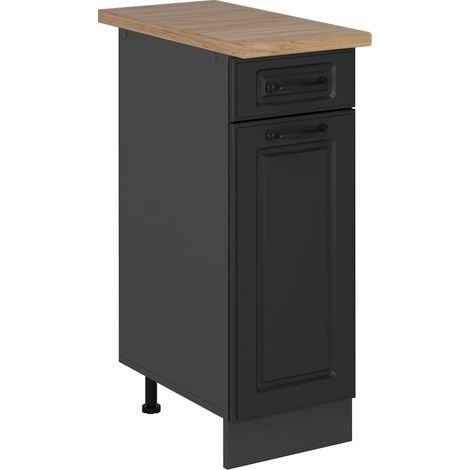 Küchenunterschrank R-Line, Anthrazit Landhaus, 30 cm , AP Eiche, Vicco