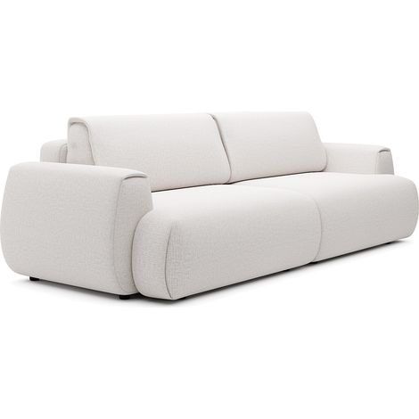 Divano letto 4 posti in Tessuto chenille Bianco avorio - MONELIA