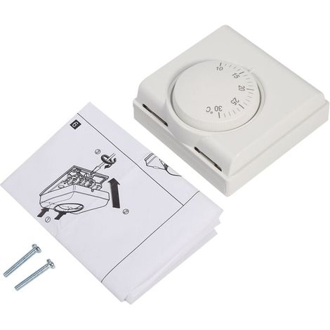 Thermostat Mécanique D'ambiance 220 V, Interrupteur de Contrôle de Température, Respectueux de l'environnement, Contrôle Marche/arrêt, Facile à Installer, Réglage 10 ℃ 30 ℃ (1/4)
