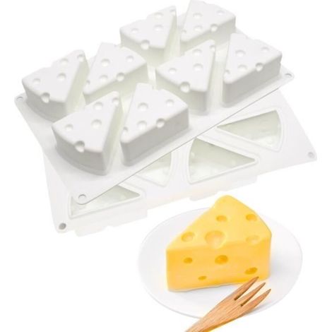 8 trous 3D Moule en silicone en forme de fromage,outil de cuisson de gâteau de pâtisserie (1/4)