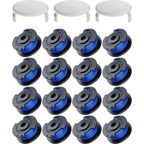 pair 19 Pack Bobine Fil Coupe Bordure remplacements pour Ryobi One + AC14RL3A 18v 24v 40v Coupe Bordures, Bobine Ø 1,6mm, Longueur 3,3m (16 Fil Coupe Bordure,3 Couvercle) (1/5)