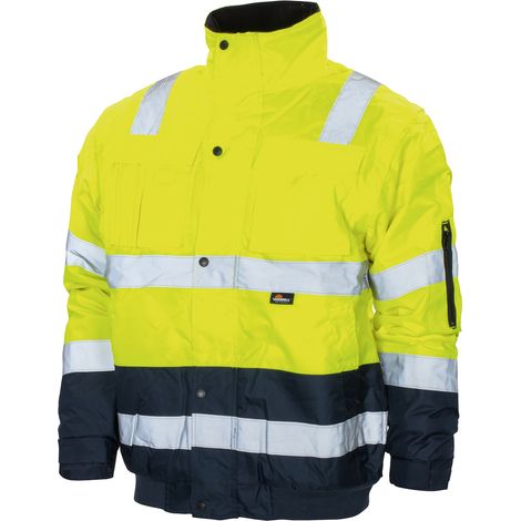 Triuso Vizwell Warnschutz-Pilotenjacke 2 in 1, atmungsaktiv, wind- und wasserdicht VW60BY Gr. L gelb (1/3)