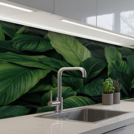 SCHIENALI CUCINA Natura - Tropicale - Foglie - Verde 150x60 cm (1/5)