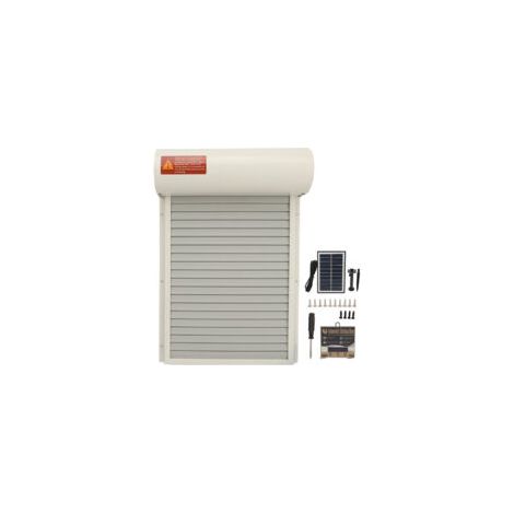 Porte poulailler automatique solaire Avec minuterie Compatible poules, canards, oies Matériaux tôle de fer et plastique Installation facile