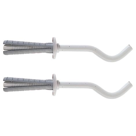 Supports de radiateur en aluminium 2 pie'ces e'le'ments peints en blanc TF 8 pour e'tage're a' section ronde   8,8 mm avec cheville