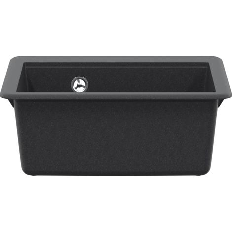 vidaXL Fregadero de cocina de un seno Granito 47 x 44 x 19 cm Grafito (1/2)
