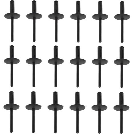 50Pcs Blind Rivet Fasteners Vehicle Wheel Arch Bumper Fender Plastic Trim Moulding Clips Retainers Fit 6mm Hole 51717002953 Black