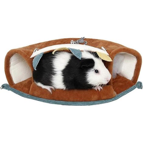 Hamac pour hamster, cages à double couche pour cobayes, nid suspendu chaud et moelleux pour l'hiver, maison pour écureuil et petits animaux de compagnie - L- (1/4)