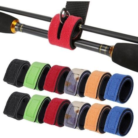 12Pcs Sangles pour Cannes à Pêche, Sangles Ajustables, Sangle de Sécurité Réutilisables pour Cannes à Pêche (30cm) (1/5)