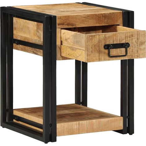 Maison Exclusive - Comodino 40x40x50 cm in Legno Grezzo Massello di Mango