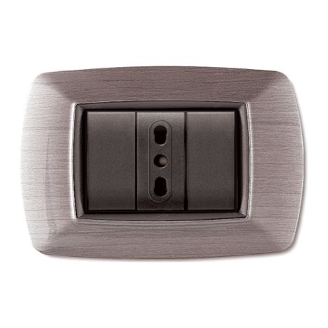 PLAQUE DE COUVRE-INTERRUPTEUR EN ACIER SATINÉ 'MYLIFE' 3