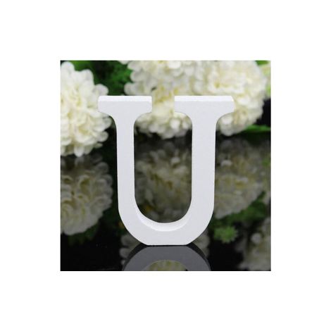 LETTERA "U" IN LEGNO BIANCO 12CM ALFABETO MATRIMONI COMPLEANNI DECORAZIONI FESTA