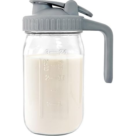 Bouteille De Conservation - Verre En Verre Trempé Renforcé - Pour Lait Maternel Et Boissons Froides/Chaudes - 946 Ml - Ouverture Large - Sans BPA Ni Plomb
