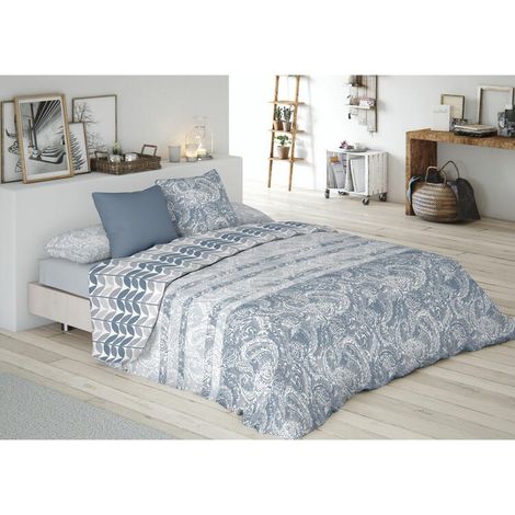Housse de Couette, Polycoton, Bleu, 90 cm (1/2)