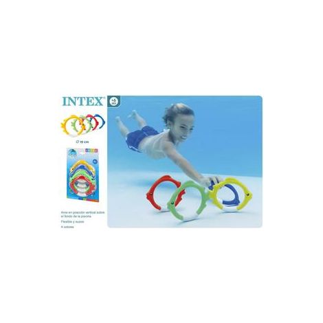 Juego anillos peces bajo el agua