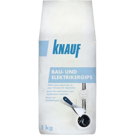 Knauf Bau- und Elektrikergips hellgrau, 1 kg Schnellzement