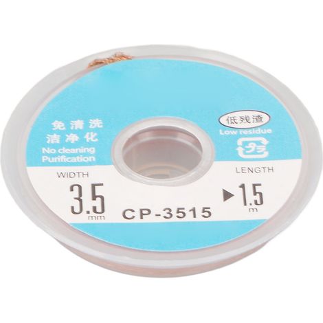 Mèche à dessouder souple à faible résidu d'étain, sans nettoyage, de 1,5 m de longueur, pour circuits imprimés CP 3515 (1/5)