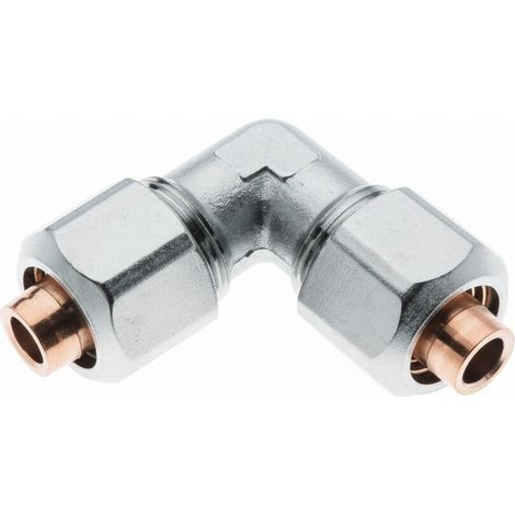 Gomito intermedio a stringere 16x16 in ottone nichelato per tubo multistrato pex-al-pex bampi blg91600