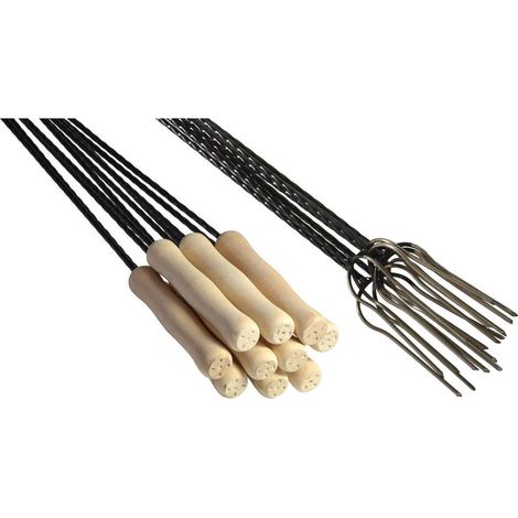 Victoria Ensemble de 10 Fourchettes de Barbecue Argent Bois (1/3)