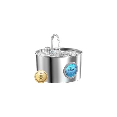 Fontaine a Eau Chat INOX: 2,2L Fontaine à Eau pour Chat - Distributeur Chien Automatique - Silencieux Distributeur Chien - Gardez l’Eau Propre - avec Un Ensemble de Filtre (1/4)
