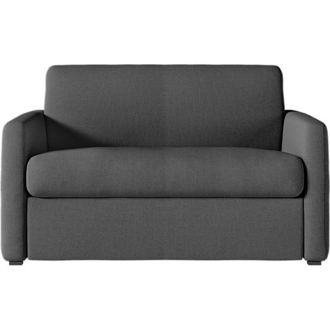 Fauteuil AGATHE convertible express couchage quotidien 100x190cm en tissu gris foncé - Matelas 13cm (1/5)