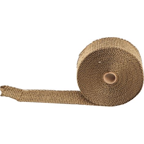 Ruban isolant thermique de 10 m pour collecteur de tuyau d'échappement, résistant à la chaleur, avec attaches (Titane Or) (1/5)