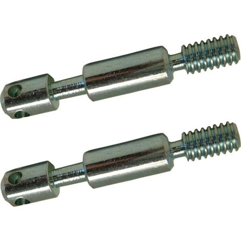 Goujon d'assemblage pour lit meuble – Lot de 2 – Diamètre 8mm – Longueur 60mm – Acier avec 4 trous pour filetage direct (1/2)