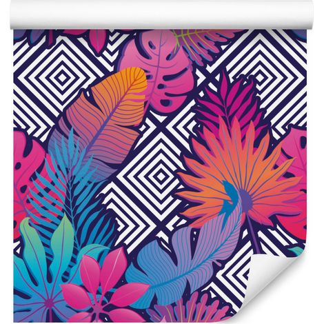 Papel pintado de hojas para salón y dormitorio, 50x1000 cm. (1/5)