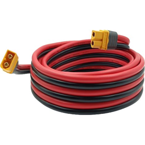 Rallonge XT60, 10 AWG, XT60, connecteur mâle vers femelle, compatible avec la station d'alimentation EcoFlow, 10 AWG 3 m (1/5)