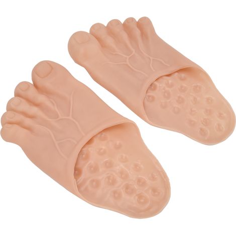 1 Paire de Chaussons Grand Pied Couvre-Chaussures Déguisement Halloween Accessoire Fête Rose Jaunâtre (1/5)