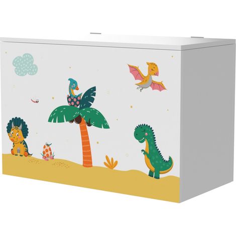 Scatola portaoggetti per bambini 40 x 60 x 30 cm bianco/verde/giallo 030006812