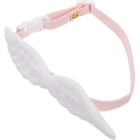 Collar de fiesta para gatos, collar ajustable con alas para mascotas, 5 piezas, mezcla de algodón blanco (1/5)