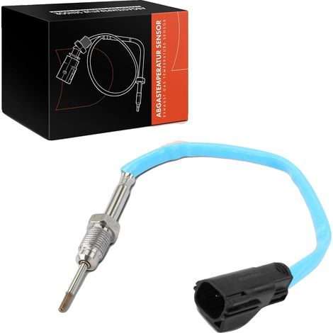 Sensor de temperatura, cable de 170 mm de longitud, rosca M12x1.25, 2 contactos de conector, sensor NTC, carcasa de conector en forma de D. (1/5)