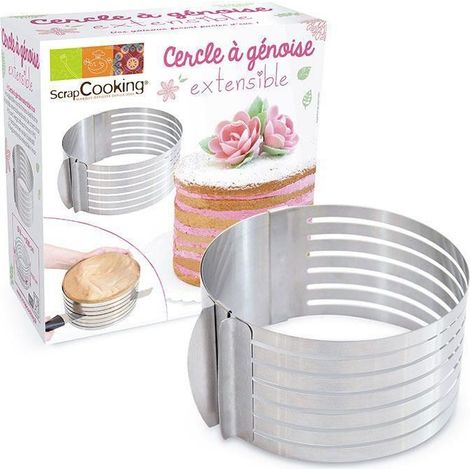 Cercle extensible en inox pour génoise - 16 à 20 cm