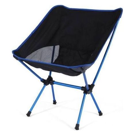 Petite chaise de camping, chaise pliante compacte pour adultes - 200 lb - Chaise de randonnée légère pour l'extérieur, la pêche, la randonnée, les pique-niques, la plage - Chaise (bleu foncé) (1/4)