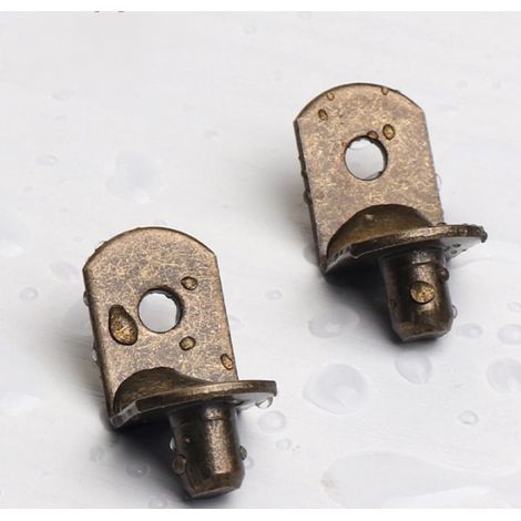 Lntyq Lot de 40 chevilles de support d'étagère en forme de L de 5 mm avec manchon en caoutchouc pour meubles, étagères, fournitures, ton bronze