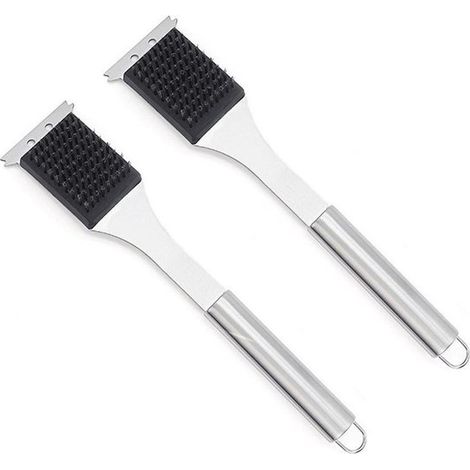 2 teilige Grillbürste Grillbürste aus Edelstahl Grillbürste und Schaber Draht Grillbürste Grillreinigungsbürste Edelstahl Reinigungsbürste Grillz (1/5)