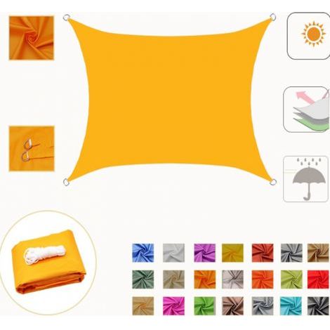 2x3 m voile d\'ombrage jaune rectangulaire extérieur auvent de jardin anti - UV (1/5)